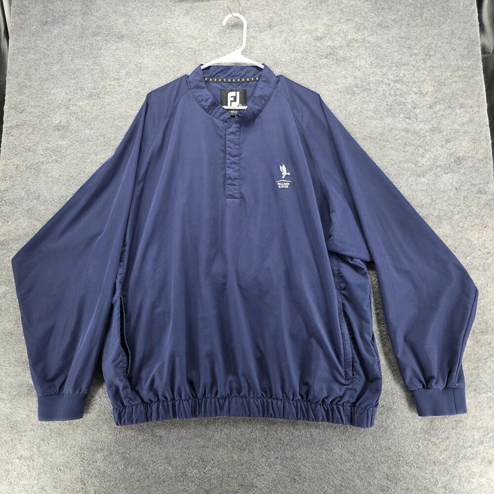 FootJoy Pullover Jacket Mens 2XL Navy Falcon Ridge Golf Windshirt Elastic Hem